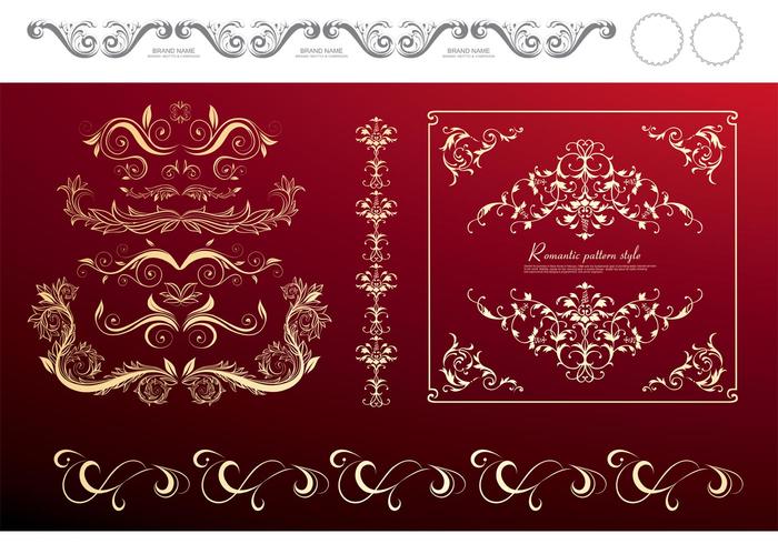 Flower Scrolls Red Flower Scrolls Red