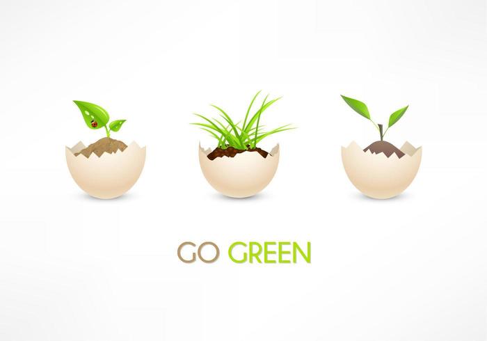 Eco Go Green Eggs Vector