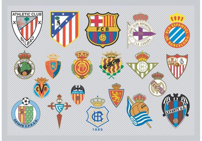 Logos del equipo de fútbol español vector