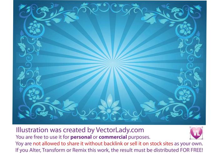 Flower Frame Sunburst Background Flower Frame Sunburst Background