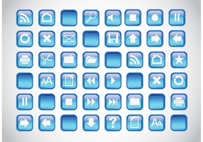 Blue Icons Buttons Blue Icons Buttons