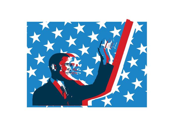 Vector de Grunge de Obama