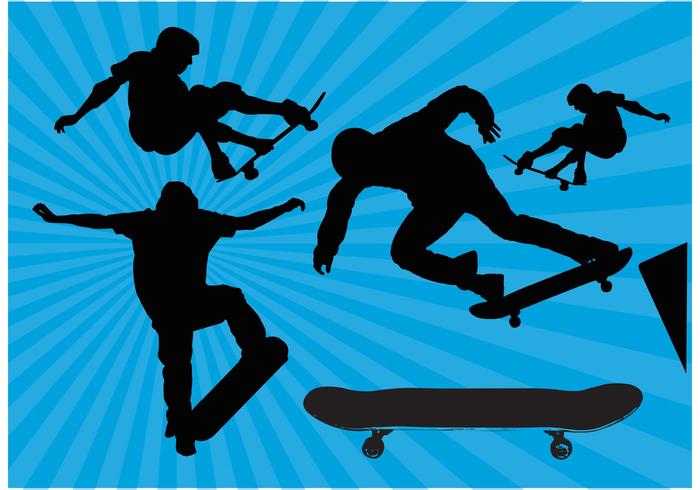 Skateboard Silhouette Vectors Skateboard Silhouette Vectors