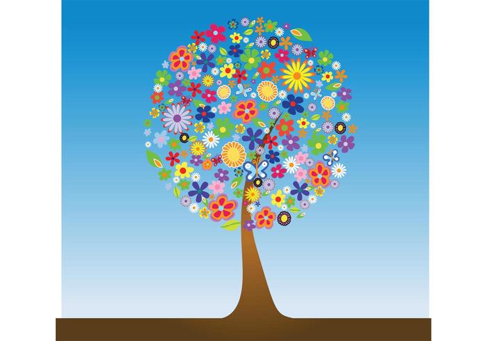 Flower Tree Vector Flower Tree Vector