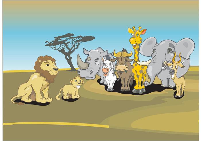 African Animals Cartoon African Animals Cartoon