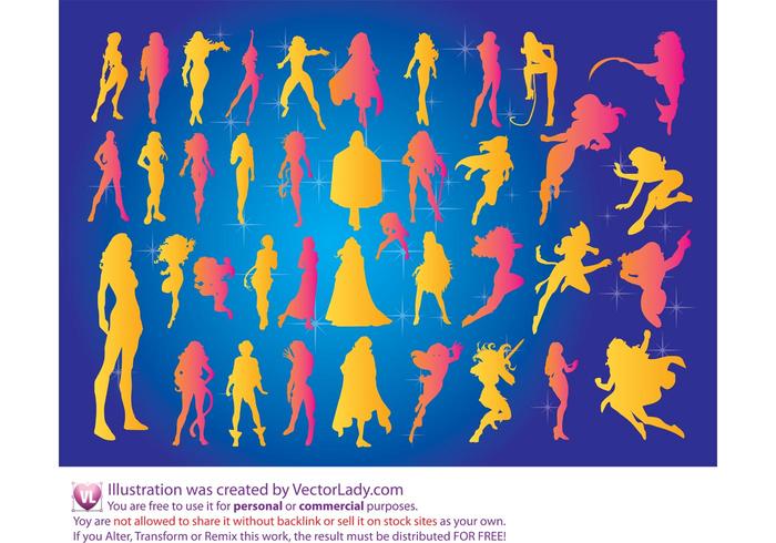 Superheroines Vectors Superheroines Vectors