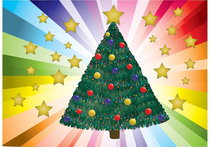 Decorated Christmas Tree Vector Decorated Christmas Tree Vector