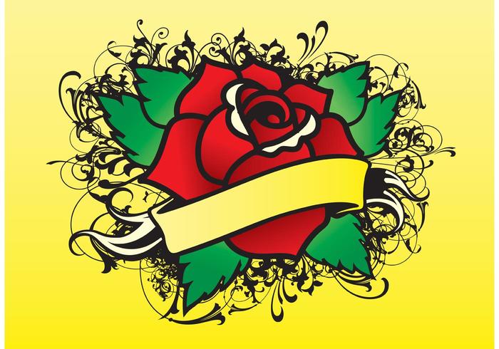 Rose Tattoo Vector Rose Tattoo Vector