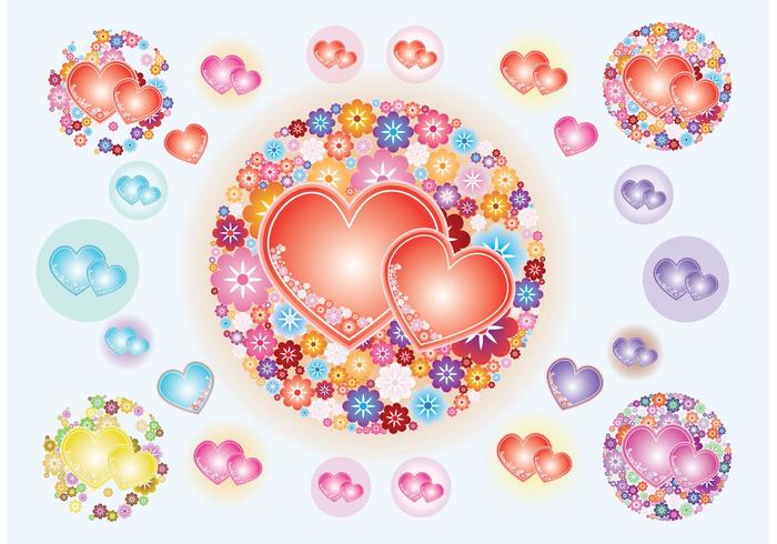 Heart Flowers Vectors Heart Flowers Vectors