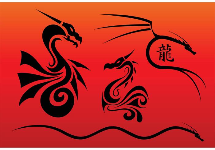 Chinese Dragons Vectors Chinese Dragons Vectors