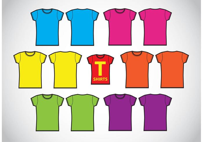 Girls T-Shirts Template Vectors Girls T-Shirts Template Vectors