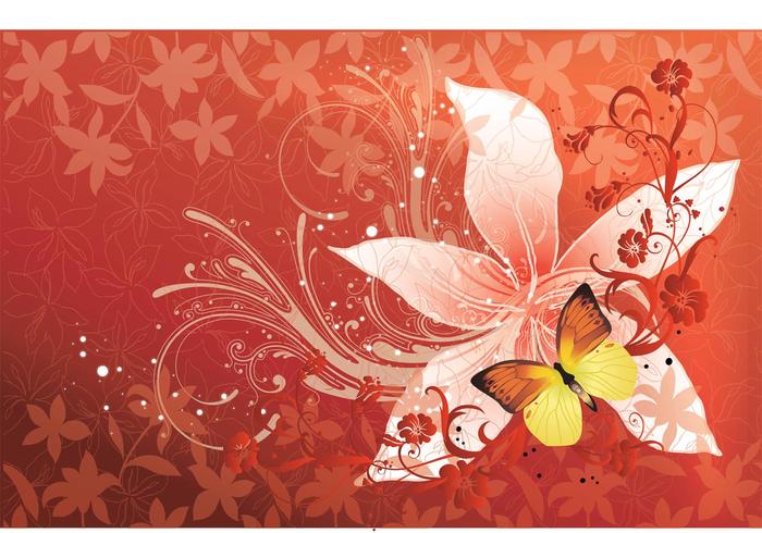 Flower Butterfly Vector Flower Butterfly Vector
