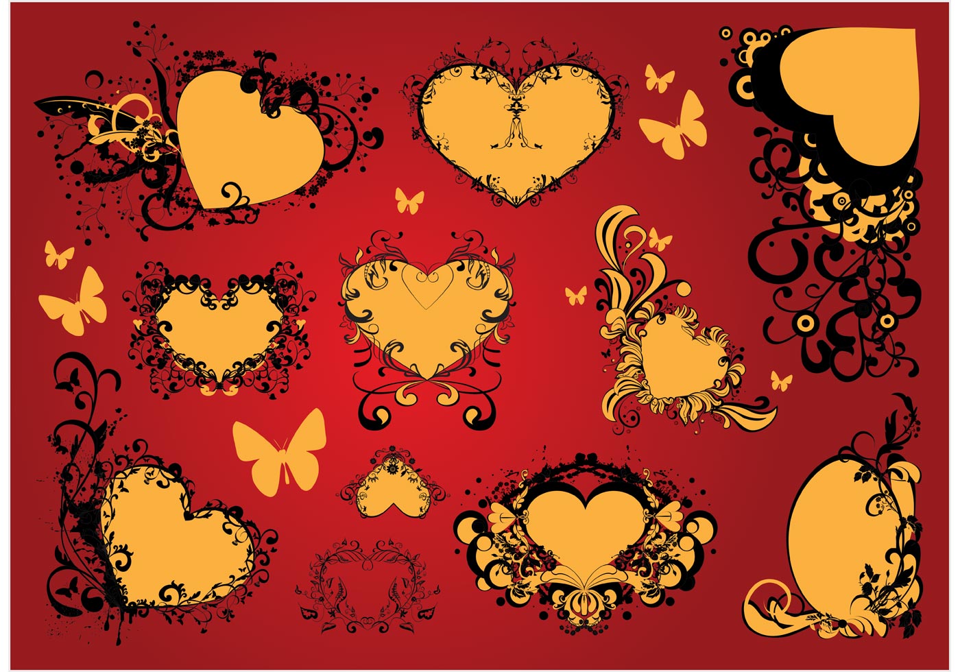 Download Free Love Heart Vector Art Decoration - Download Free ...