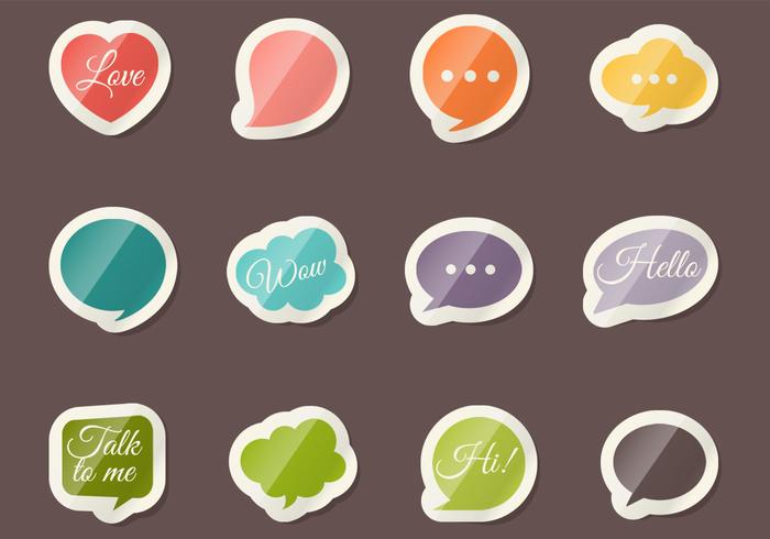 Speech Bubble Sticker Vector Set