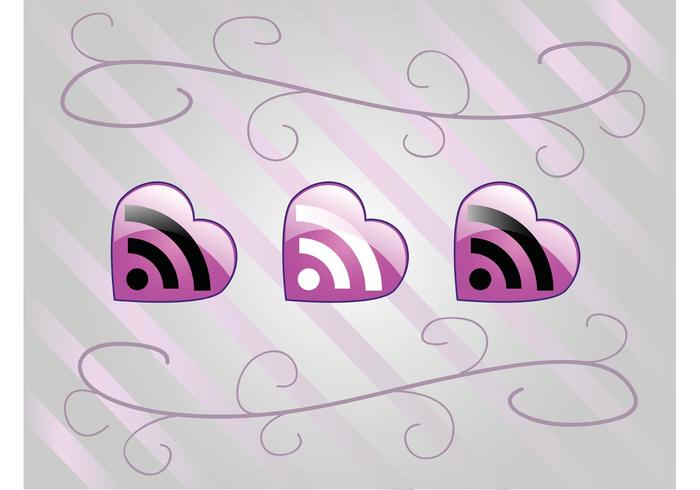 Love RSS Feed Vector Icons Love RSS Feed Vector Icons