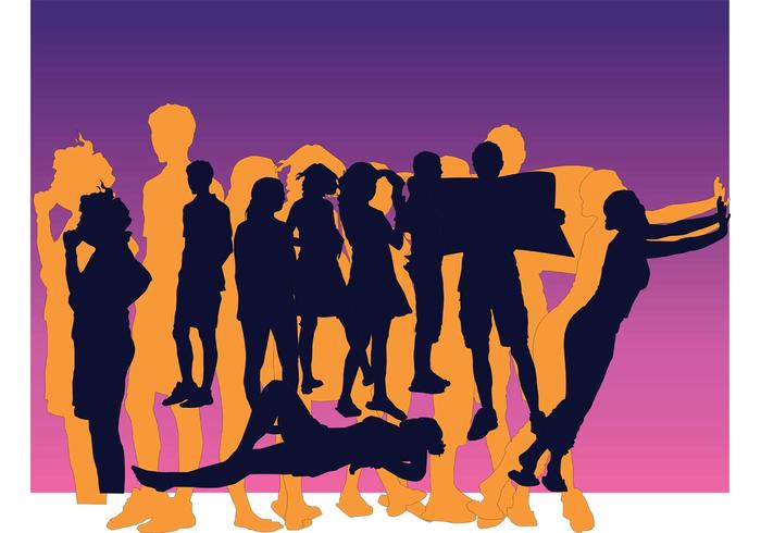 Friends Silhouettes Vectors Friends Silhouettes Vectors