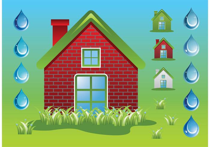 Green Home Ecology Vectors Green Home Ecology Vectors