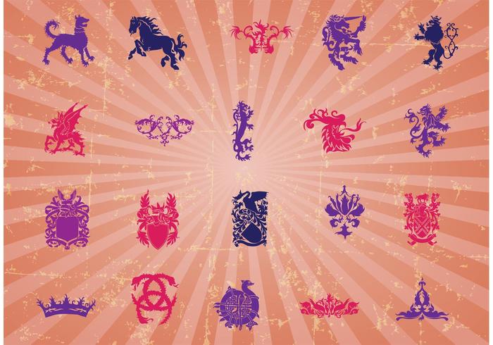 Retro Heraldic Vector Graphics Retro Heraldic Vector Graphics