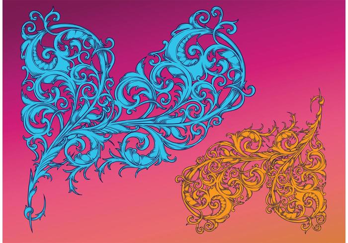 Antique Floral Vector Shapes Antique Floral Vector Shapes