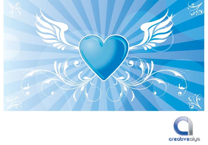 Flying Heart Vector Flying Heart Vector