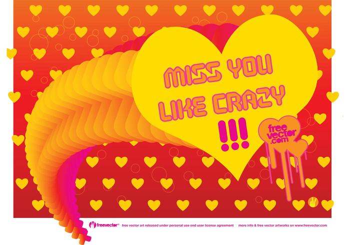 Miss You Vector Card Miss You Vector Card