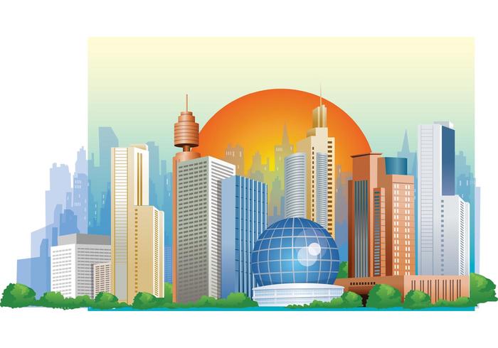 Sunset City Vector Sunset City Vector