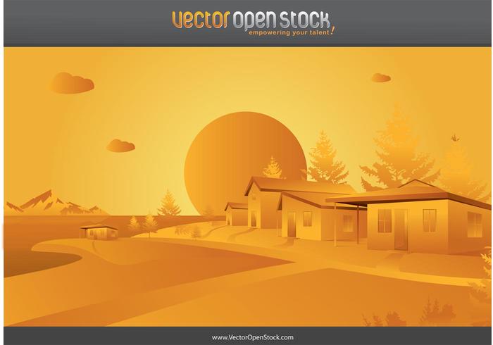Village Landscape Vector Village Landscape Vector