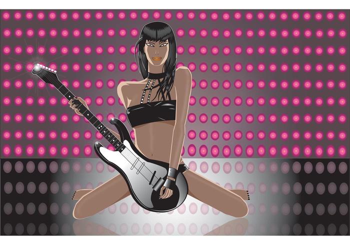 Guitar Player Girl Vector Guitar Player Girl Vector