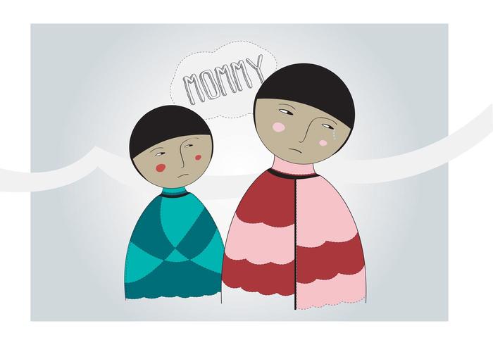 Mother And Child Vector Mother And Child Vector