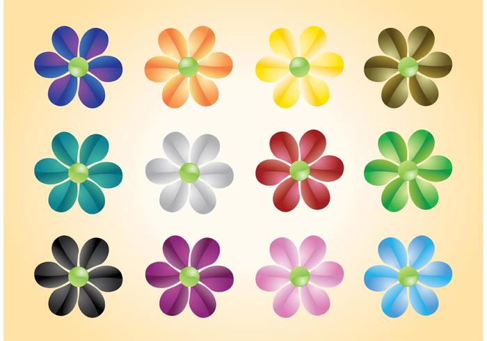 Colorful Flowers Vectors