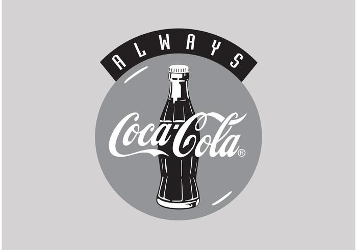 Logotipo blanco y negro de Coca-Cola vector