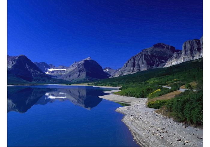 Mountain Lake Vector Mountain Lake Vector