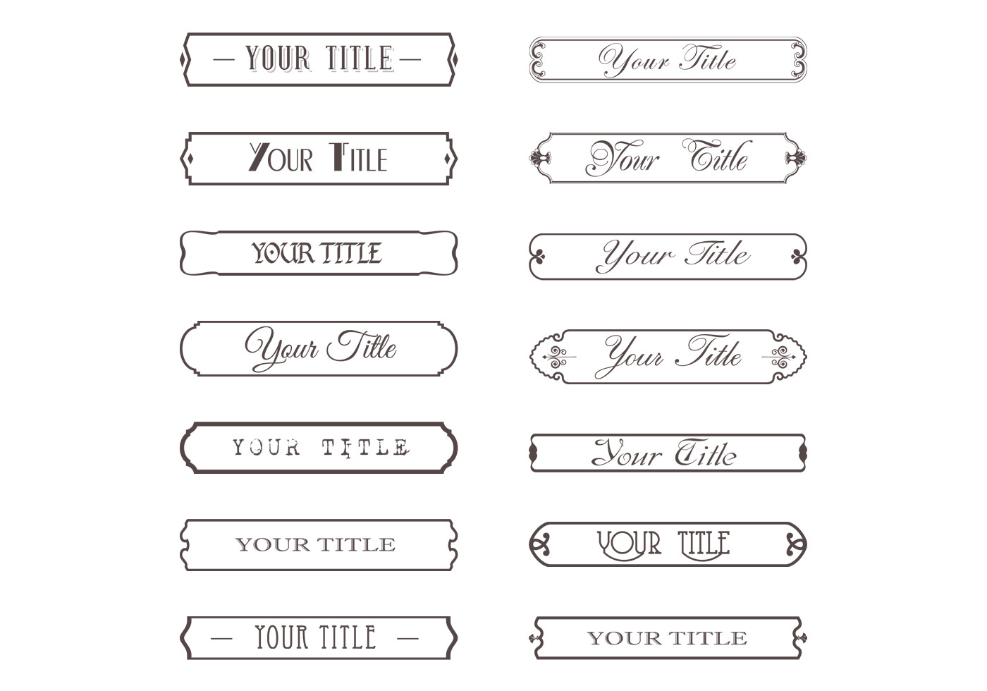 Retro Vintage Title Frame Vector Set 64499 Vector Art at Vecteezy
