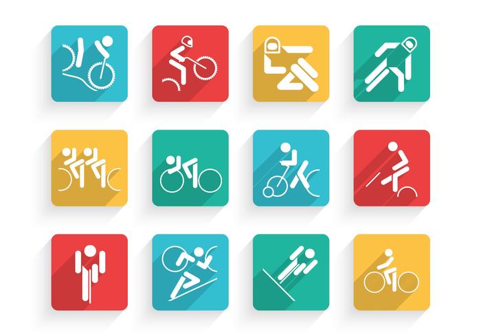 Cycling Icons Vector Set