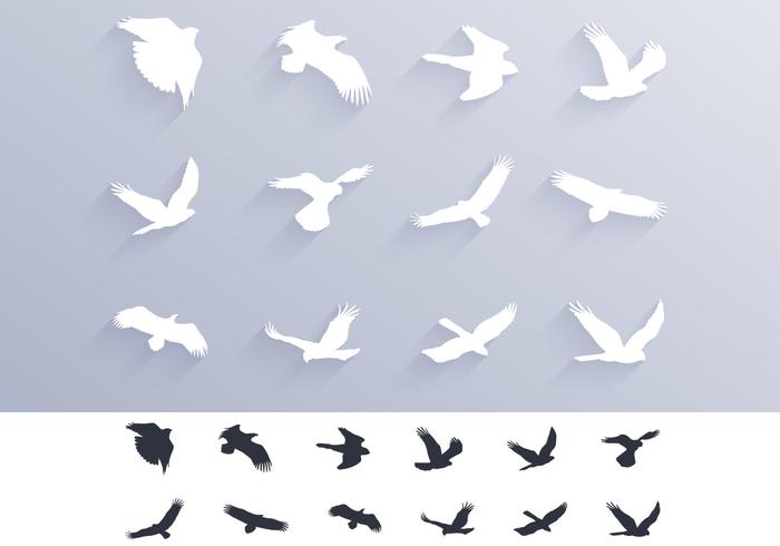 Las aves de la oración Siluetas Vector Pack