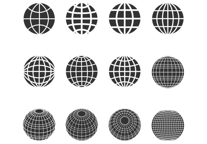 Silhouette Globes Spheres Vector Pack