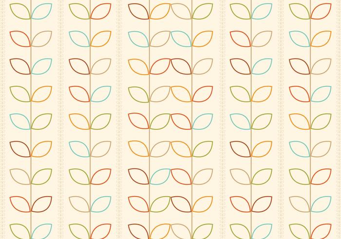 Outlined Retro Flowers Vector Pattern