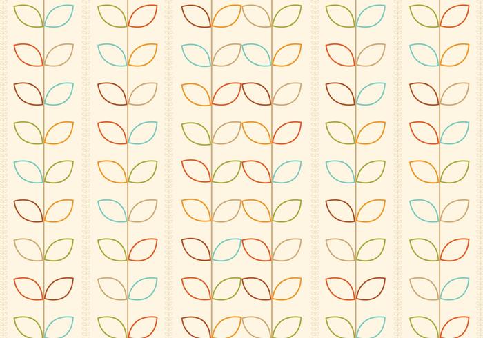 Outlined Retro Flowers Vector Pattern