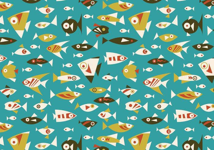 Retro Fish Seamless Vector Pattern