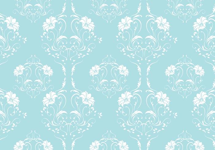 Robin Egg Blue Damask Vector Pattern