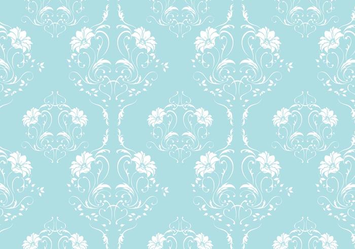 Robin Egg Blue Damask Vector Pattern