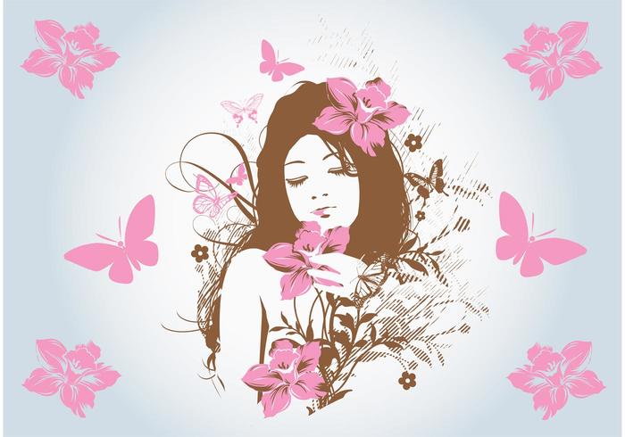 Flower Girl Vector Flower Girl Vector