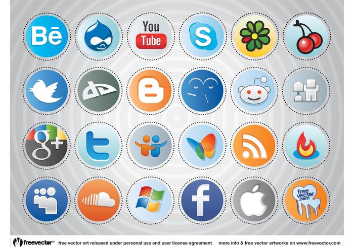 Social Media Buttons vector