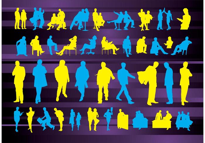 Business People Silhouettes Business People Silhouettes