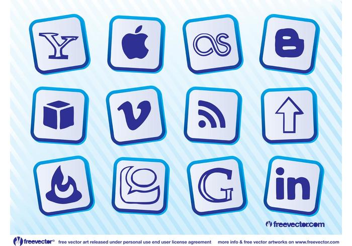 Iconos populares de medios sociales vector