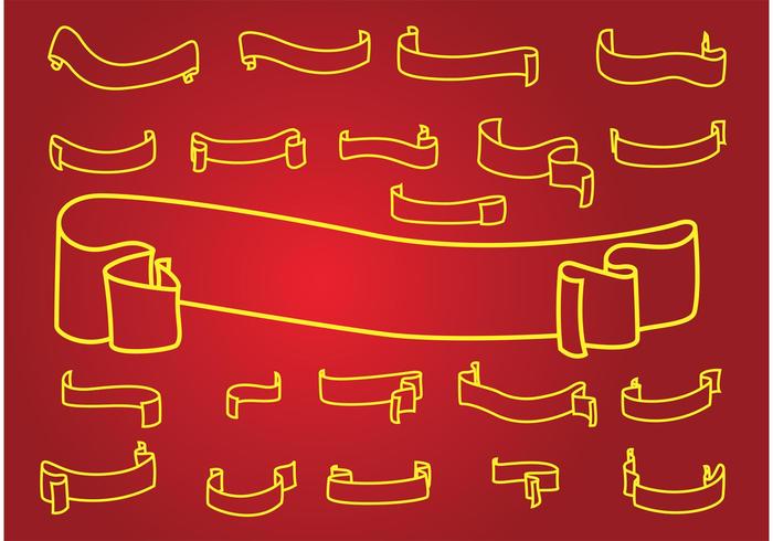 Outline Banner Vectors Outline Banner Vectors
