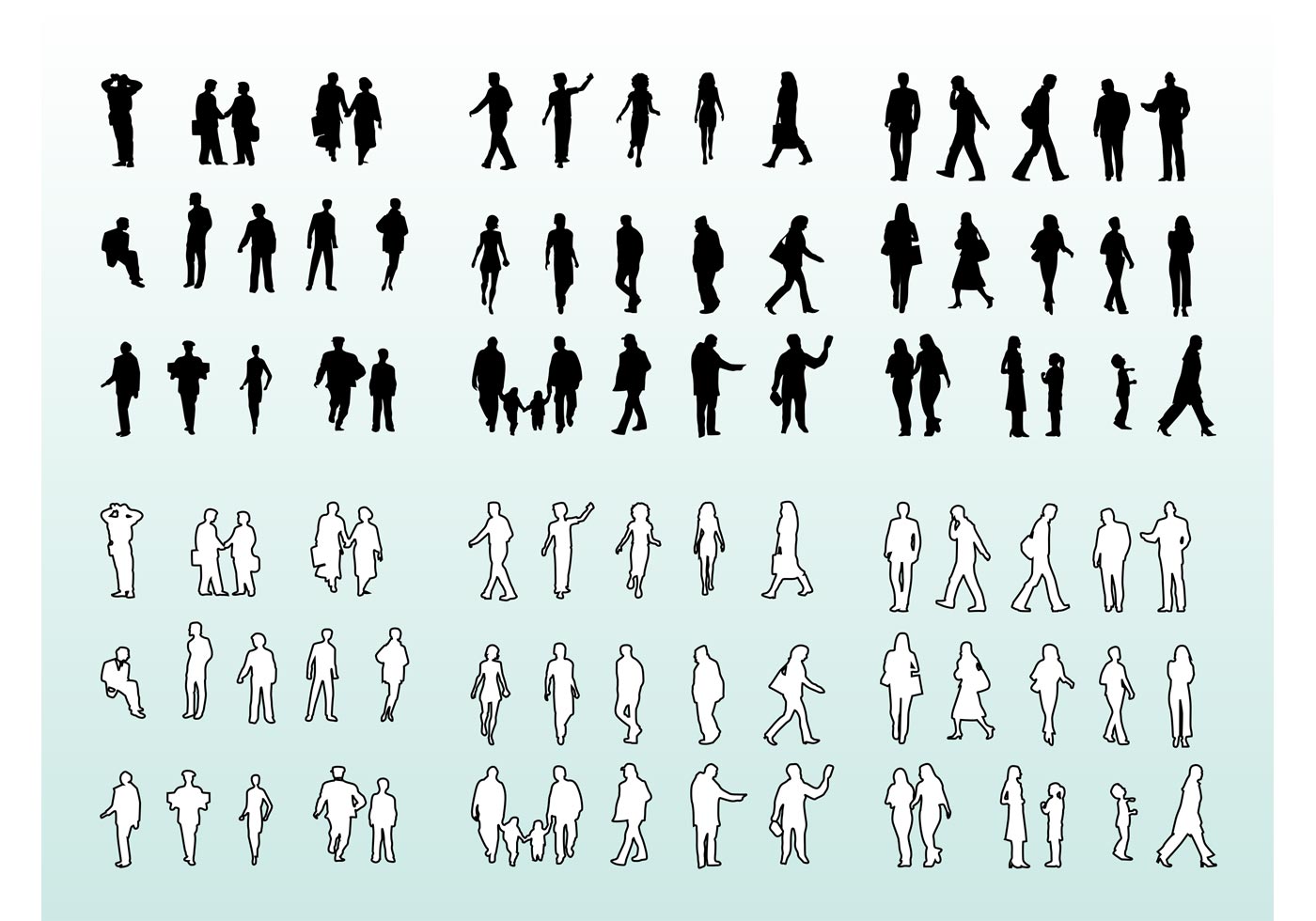 Download People Silhouettes and Outlines - Download Free Vector Art, Stock Graphics & Images