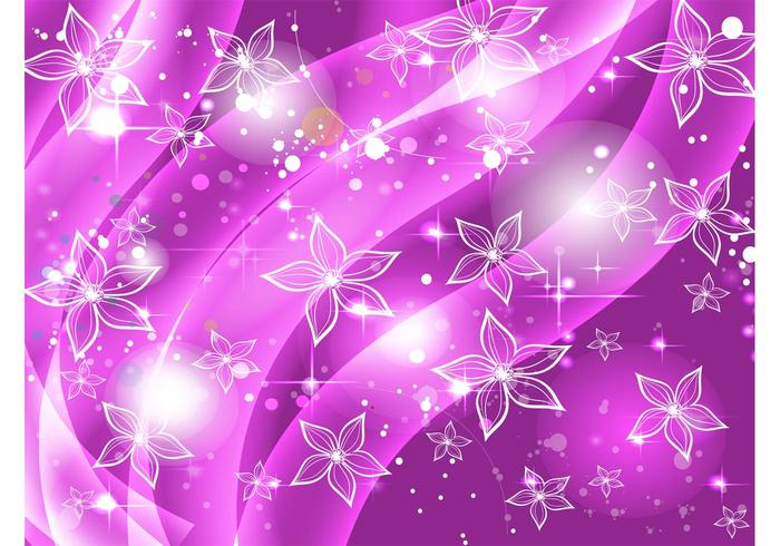 Purple Flowers Stars Background Purple Flowers Stars Background