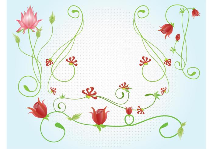 Red Flowers Vectors Red Flowers Vectors