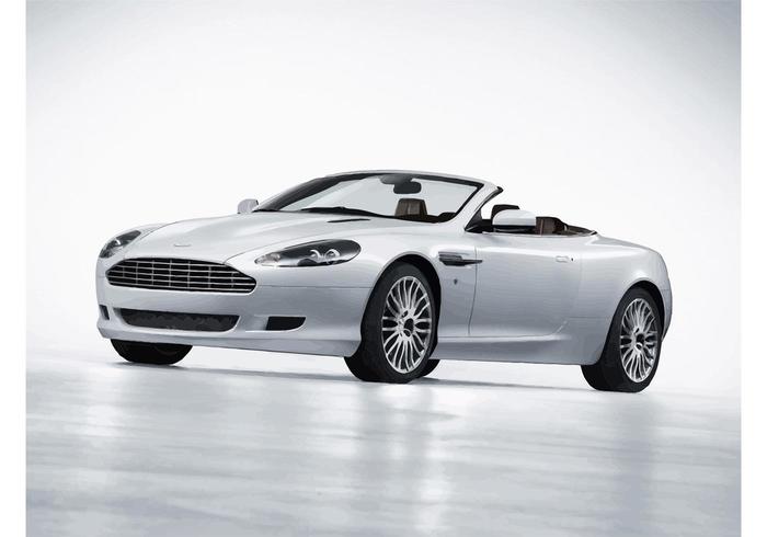 White Aston Martin DB9 Volante vector